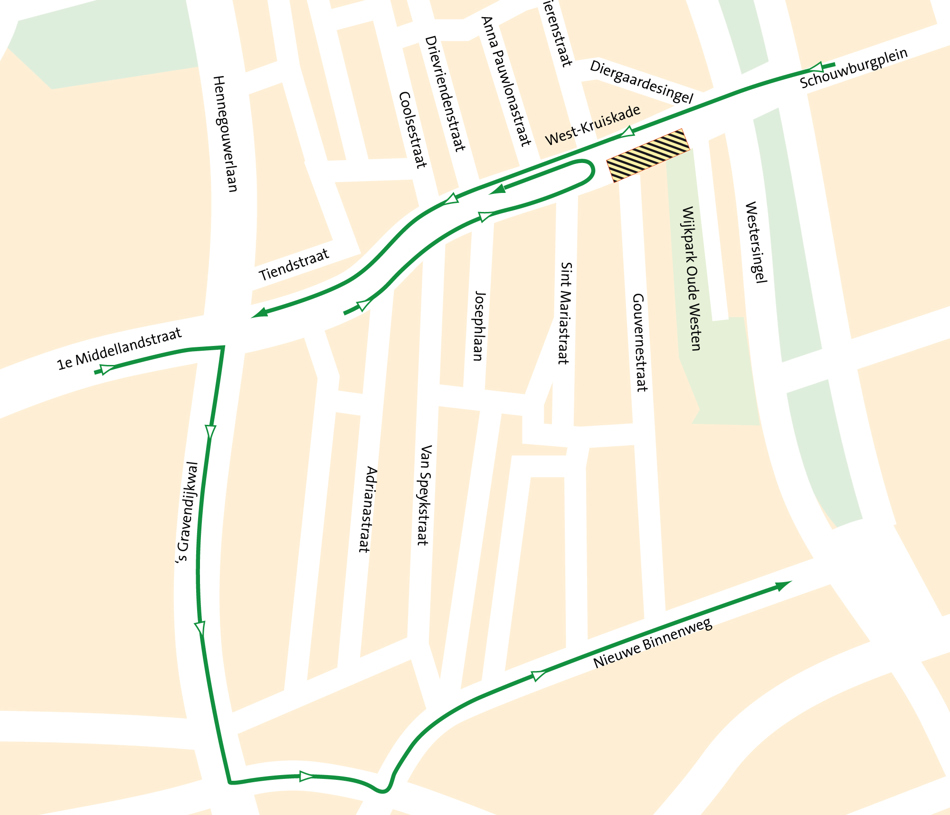 omleiding West-Kruiskade